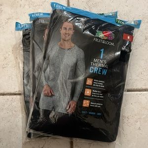 Fruit of The loom Men's Waffle Baselayer Crew Neck Thermal Tops